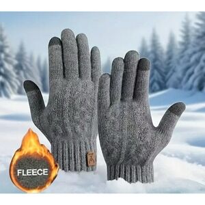 Unisex Alpaca Velvet Blend Winter Thermal Driving Gloves Gray LARGE Touchscreen